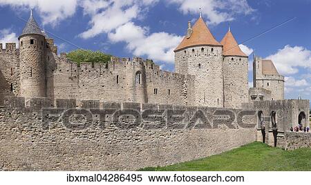 La Cite, mittelalterliche Festungsstadt Carcassonne, UNESCO Weltkulturerbe, Languedoc-Roussillon, Sudfrankreich, Frankreich, Europa View Large Photo Image Stock Photography - La Cite, mittelalterliche Festungsstadt Carcassonne, UNESCO Weltkulturerbe, Languedoc-Roussillon, Sudfrankreich, Frankreich, Europa. Fotosearch