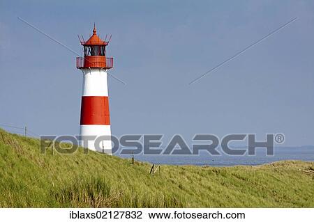Lighthouse of List Ost on the Sylt peninsula of Ellenbogen, List, Sylt, North Frisia, Schleswig-Holstein, Germany, Europe View Large Photo Image Stock Image - Lighthouse of List Ost on the Sylt peninsula of Ellenbogen, List, Sylt, North Frisia, Schleswig-Holstein, Germany, Europe. Fotosearch