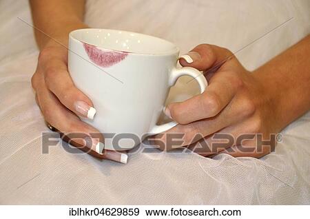 Lipstick on a cup, Germany, Europe View Large Photo Image Stock Photo - Lipstick on a cup, Germany, Europe. Fotosearch