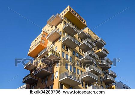Stock Photograph - Modernes Wohnen, Alte Messe Munchen, Theresienhohe, Munchen, Bayern, Deutschland, Europa. Fotosearch