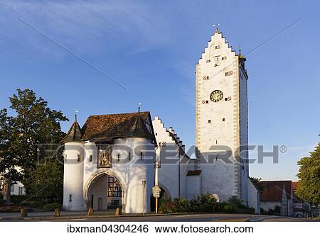 Stock Photograph - Oberes Tor mit Wachturm, Pfullendorf, Linzgau, Oberschwaben, Baden-Wurttemberg, Deutschland, Europa. Fotosearch