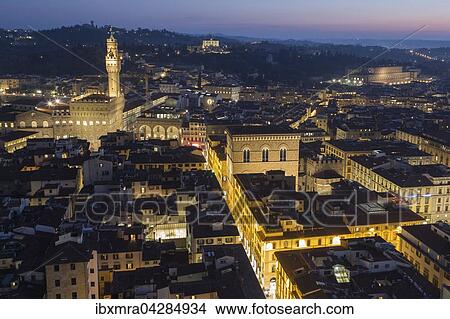 Palazzo Vecchio, Palazzo Pitti und Kirche Orsanmichele bei Dammerung, Altstadt, Florenz, Toskana, Italien, Europa View Large Photo Image Picture - Palazzo Vecchio, Palazzo Pitti und Kirche Orsanmichele bei Dammerung, Altstadt, Florenz, Toskana, Italien, Europa. Fotosearch