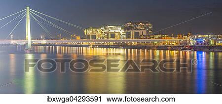 Panorama, Rhein mit Severinsbrucke, Rheinauhafen und Kranhausern, Koln, Nordrhein-Westfalen, Deutschland, Europa View Large Photo Image Stock Image - Panorama, Rhein mit Severinsbrucke, Rheinauhafen und Kranhausern, Koln, Nordrhein-Westfalen, Deutschland, Europa. Fotosearch