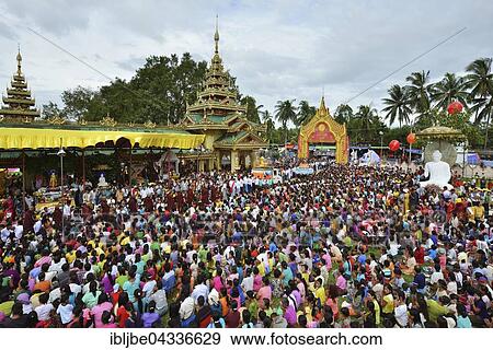 Pilgrims' procession to the Shwe Taung Zar Pagoda, day of meditation, Dhammakaya Foundation, Buddhist monks, Dawei, Tanintharyi Region, Myanmar, Asia *** IMPORTANT: Image may not be used in a negative context with the Dhammakaya temple *** View Large Photo Image Stock Photo - Pilgrims' procession to the Shwe Taung Zar Pagoda, day of meditation, Dhammakaya Foundation, Buddhist monks, Dawei, Tanintharyi Region, Myanmar, Asia *** IMPORTANT: Image may not be used in a negative context with the Dhammakaya temple ***. Fotosearch