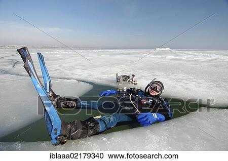 Preparations for subglacial diving, ice diving in the frozen Black Sea, a rare phenomenon which last occured in 1977, Odessa, Ukraine, Eastern Europe, Europe View Large Photo Image Stock Image - Preparations for subglacial diving, ice diving in the frozen Black Sea, a rare phenomenon which last occured in 1977, Odessa, Ukraine, Eastern Europe, Europe. Fotosearch