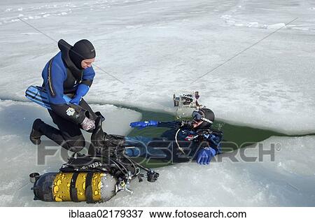 Preparations for subglacial diving, ice diving in the frozen Black Sea, a rare phenomenon which last occured in 1977, Odessa, Ukraine, Eastern Europe, Europe View Large Photo Image Stock Photo - Preparations for subglacial diving, ice diving in the frozen Black Sea, a rare phenomenon which last occured in 1977, Odessa, Ukraine, Eastern Europe, Europe. Fotosearch