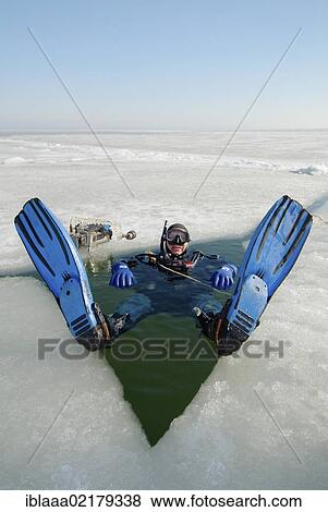 Preparations for subglacial diving, ice diving in the frozen Black Sea, a rare phenomenon which last occured in 1977, Odessa, Ukraine, Eastern Europe, Europe View Large Photo Image Stock Photo - Preparations for subglacial diving, ice diving in the frozen Black Sea, a rare phenomenon which last occured in 1977, Odessa, Ukraine, Eastern Europe, Europe. Fotosearch