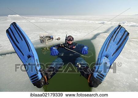 Preparations for subglacial diving, ice diving in the frozen Black Sea, a rare phenomenon which last occured in 1977, Odessa, Ukraine, Eastern Europe, Europe View Large Photo Image Stock Photo - Preparations for subglacial diving, ice diving in the frozen Black Sea, a rare phenomenon which last occured in 1977, Odessa, Ukraine, Eastern Europe, Europe. Fotosearch