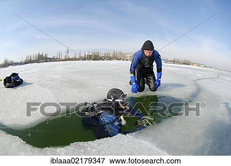 Preparations for subglacial diving, ice diving in the frozen Black Sea, a rare phenomenon which last occured in 1977, Odessa, Ukraine, Eastern Europe, Europe View Large Photo Image Stock Photo - Preparations for subglacial diving, ice diving in the frozen Black Sea, a rare phenomenon which last occured in 1977, Odessa, Ukraine, Eastern Europe, Europe. Fotosearch