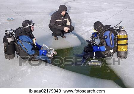 Preparations for subglacial diving, ice diving in the frozen Black Sea, a rare phenomenon which last occured in 1977, Odessa, Ukraine, Eastern Europe, Europe View Large Photo Image Stock Photo - Preparations for subglacial diving, ice diving in the frozen Black Sea, a rare phenomenon which last occured in 1977, Odessa, Ukraine, Eastern Europe, Europe. Fotosearch