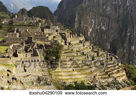 Ruinenstadt, Inkastadt Machu Picchu, UNESCO Weltkulturerbe, Urubambatal, Provinz Cusco, Peru, Sudamerika View Large Photo Image Stock Photo - Ruinenstadt, Inkastadt Machu Picchu, UNESCO Weltkulturerbe, Urubambatal, Provinz Cusco, Peru, Sudamerika. Fotosearch