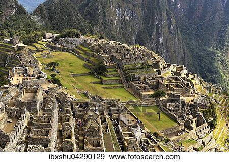 Ruinenstadt, Inkastadt Machu Picchu, UNESCO Weltkulturerbe, Urubambatal, Provinz Cusco, Peru, Sudamerika View Large Photo Image Stock Photo - Ruinenstadt, Inkastadt Machu Picchu, UNESCO Weltkulturerbe, Urubambatal, Provinz Cusco, Peru, Sudamerika. Fotosearch