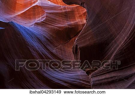 Stock Photo - Sandsteinformation im Upper Antelope Canyon, Slot Canyon, Page, Arizona, USA, Nordamerika. Fotosearch