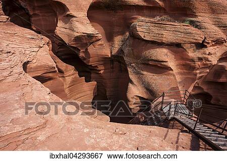 Sandsteinformation, Treppe, Aufstieg am Ende des Lower Antelope Canyon, Slot Canyon, Page, Arizona, USA, Nordamerika View Large Photo Image Stock Photo - Sandsteinformation, Treppe, Aufstieg am Ende des Lower Antelope Canyon, Slot Canyon, Page, Arizona, USA, Nordamerika. Fotosearch