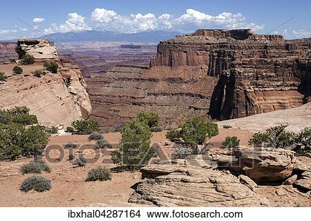 Shafer Canyon Overlook, Ausblick auf Erosionslandschaft, Felsformationen, Island in the Sky, Canyonlands-Nationalpark, Utah, USA, Nordamerika View Large Photo Image Picture - Shafer Canyon Overlook, Ausblick auf Erosionslandschaft, Felsformationen, Island in the Sky, Canyonlands-Nationalpark, Utah, USA, Nordamerika. Fotosearch