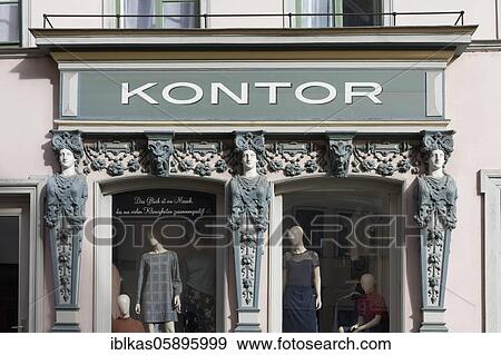Shop front with caryatids from the 19th century, Kontor, Weimar old town, Weimar, Thuringia, Germany, Europe View Large Photo Image Stock Photo - Shop front with caryatids from the 19th century, Kontor, Weimar old town, Weimar, Thuringia, Germany, Europe. Fotosearch