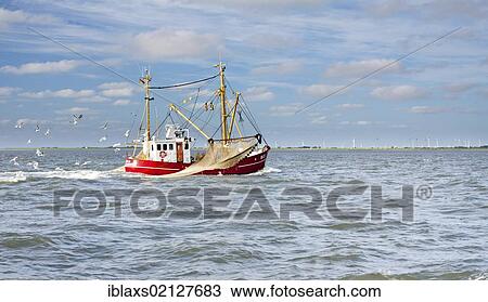 Shrimp boat with seagulls off the North Sea coast with wind turbines, Buesum, Schleswig-Holstein, Germany, Europe View Large Photo Image Stock Image - Shrimp boat with seagulls off the North Sea coast with wind turbines, Buesum, Schleswig-Holstein, Germany, Europe. Fotosearch