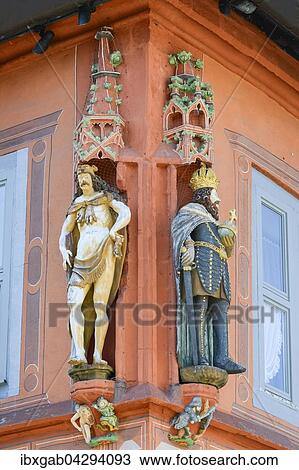 Skulpturen auf einer Fassade in der Altstadt, UNESCO Weltkulturerbe, Goslar, Harz, Niedersachsen, Deutschland, Europa View Large Photo Image Stock Image - Skulpturen auf einer Fassade in der Altstadt, UNESCO Weltkulturerbe, Goslar, Harz, Niedersachsen, Deutschland, Europa. Fotosearch