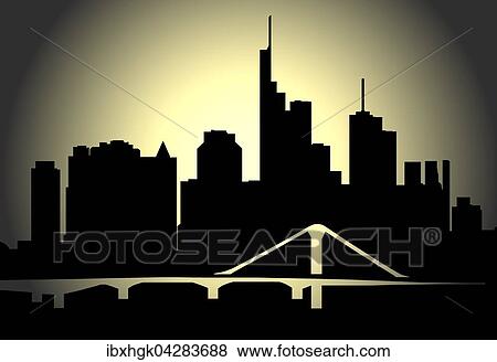 Skyline, Frankfurt am Main vor Sonnenuntergang View Large Photo Image Stock Photo - Skyline, Frankfurt am Main vor Sonnenuntergang. Fotosearch