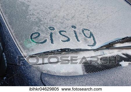 Snowy car window with the word icy, Germany, Europe View Large Photo Image Stock Photography - Snowy car window with the word icy, Germany, Europe. Fotosearch