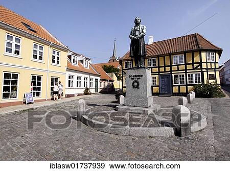 Sqare in Rudkøbing with a statue of the physicist and chemist Hans Christian Ørsted, Langeland, Denmark, Europe View Large Photo Image Stock Photo - Sqare in Rudkøbing with a statue of the physicist and chemist Hans Christian Ørsted, Langeland, Denmark, Europe. Fotosearch