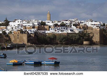 Stadt mit Festungsanlage Kasbah des Oudaias am Fluss Bou-Regreg, Rabat, Provinz Rabat, Marokko, Afrika View Large Photo Image Stock Photography - Stadt mit Festungsanlage Kasbah des Oudaias am Fluss Bou-Regreg, Rabat, Provinz Rabat, Marokko, Afrika. Fotosearch