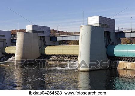 Stauwerk am Baldeneysee, Wasserkraftwerk, Essen, Ruhrgebiet, Nordrhein-Westfalen, Deutschland, Europa View Large Photo Image Stock Photo - Stauwerk am Baldeneysee, Wasserkraftwerk, Essen, Ruhrgebiet, Nordrhein-Westfalen, Deutschland, Europa. Fotosearch