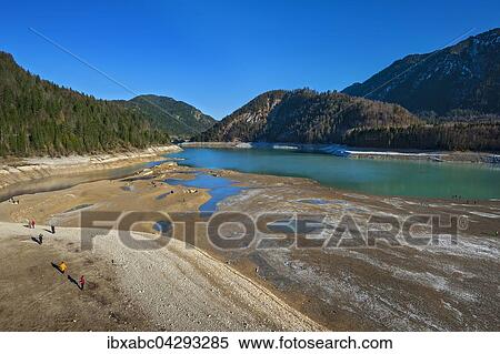 Sylvensteinspeicher, Niedrigwasser mit Grundmauern alter Gebaude, Bayern, Oberbayern, Deutschland, Europa View Large Photo Image Stock Photography - Sylvensteinspeicher, Niedrigwasser mit Grundmauern alter Gebaude, Bayern, Oberbayern, Deutschland, Europa. Fotosearch
