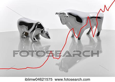 Symbol image Share price bull and bear View Large Photo Image Stock Photography - Symbol image Share price bull and bear. Fotosearch