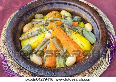 Tajine, ein traditionelles marokkanisches Gericht View Large Photo Image Stock Photograph - Tajine, ein traditionelles marokkanisches Gericht. Fotosearch