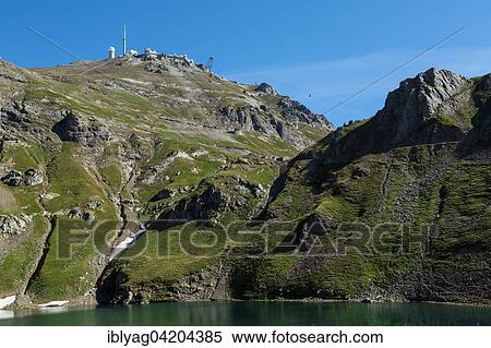 Stock Photography - The Oncet Lake, Pic Du Midi, Hautes Pyrenees, France. Fotosearch