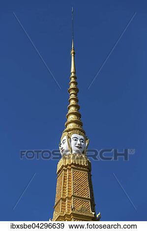 Turm der Thronhalle Preah Tineang Tevea Vinichhay oder Thineang Dheva Vinnichay, Konigspalast, Gesichter von Brahma, Phnom Penh, Kambodscha, Asien View Large Photo Image Stock Photo - Turm der Thronhalle Preah Tineang Tevea Vinichhay oder Thineang Dheva Vinnichay, Konigspalast, Gesichter von Brahma, Phnom Penh, Kambodscha, Asien. Fotosearch