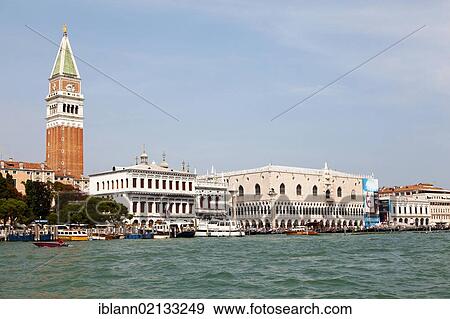View of Campanile or St. Mark's Tower and Doge's Palace, Venice, Italy, Europe View Large Photo Image Stock Photo - View of Campanile or St. Mark's Tower and Doge's Palace, Venice, Italy, Europe. Fotosearch