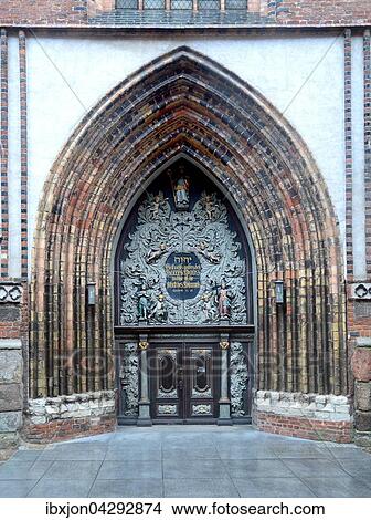 Westportal der St. -Nikolai-Kirche, Backsteingotik, Gebaude von 1276, Stralsund, Mecklenburg-Vorpommern, Deutschland, Europa View Large Photo Image Picture - Westportal der St. -Nikolai-Kirche, Backsteingotik, Gebaude von 1276, Stralsund, Mecklenburg-Vorpommern, Deutschland, Europa. Fotosearch