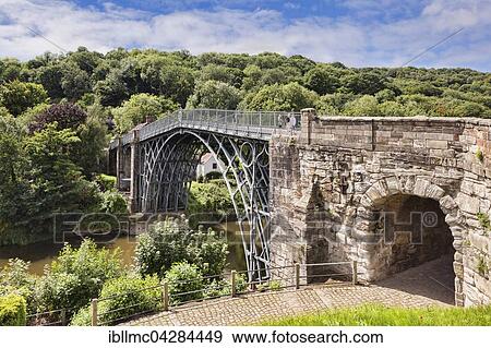 Abraham Darby's Iron Bridge crossing Severn Gorge, first cast iron bridge, Ironbridge, Shropshire, England View Large Photo Image Stock Photo - Abraham Darby's Iron Bridge crossing Severn Gorge, first cast iron bridge, Ironbridge, Shropshire, England. Fotosearch