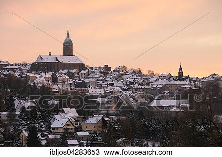 Annaberg-Buchholz, evening mood in the winter, Ore Mountains, Erzgebirge, Saxony, Germany, Europe View Large Photo Image Stock Image - Annaberg-Buchholz, evening mood in the winter, Ore Mountains, Erzgebirge, Saxony, Germany, Europe. Fotosearch