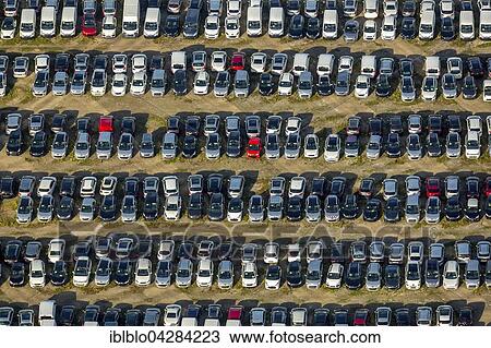 Stock Image - Automobile import, car stockpile, sales, Zulpich, Rhineland, North Rhine-Westphalia, Germany, Europe. Fotosearch