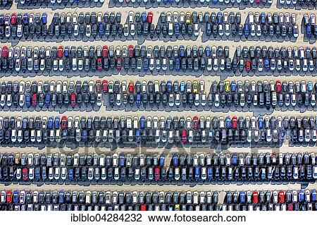 Stock Image - Automobile import, car stockpile, sales, Zulpich, Rhineland, North Rhine-Westphalia, Germany, Europe. Fotosearch