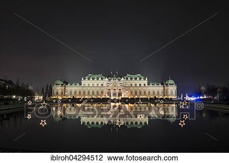 Belvedere Castle with Christmas lights at night, Vienna, Austria, Europe View Large Photo Image Stock Image - Belvedere Castle with Christmas lights at night, Vienna, Austria, Europe. Fotosearch