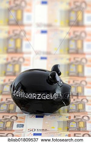 Black piggy bank with Schwarzgeld or dirty money and 50-euro notes View Large Photo Image Stock Photo - Black piggy bank with Schwarzgeld or dirty money and 50-euro notes. Fotosearch