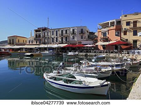 Boats in harbour, Rethymno, Crete, Greece, Europe View Large Photo Image Stock Photo - Boats in harbour, Rethymno, Crete, Greece, Europe. Fotosearch