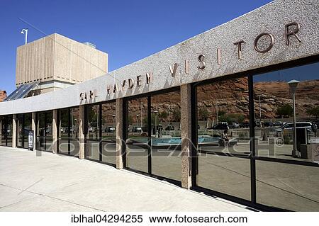 Stock Photography - Carl Hayden Visitor Center, Glen Canyon Dam, Page, Arizona, USA, North America. Fotosearch
