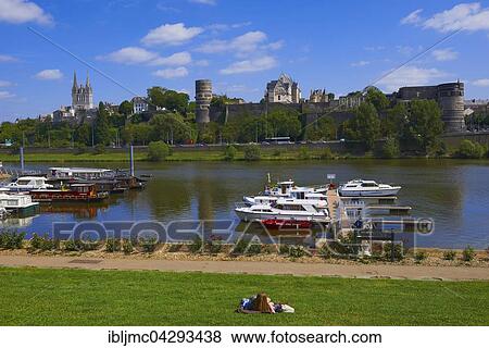 Chateau d'Angers, castle and cathedral with harbour on the Maine river, Angers, Maine-et-Loire, Anjou, Pays de la Loire, Loire Valley, UNESCO World Heritage Site, France, Europe View Large Photo Image Stock Photo - Chateau d'Angers, castle and cathedral with harbour on the Maine river, Angers, Maine-et-Loire, Anjou, Pays de la Loire, Loire Valley, UNESCO World Heritage Site, France, Europe. Fotosearch
