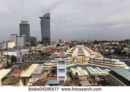 City view, Sorya shopping mall, Canadia Bank and Vattanac Capital Tower, 188m, Central Market or Phsar Thmei, Phnom Penh, Cambodia, Asia View Large Photo Image Stock Photo - City view, Sorya shopping mall, Canadia Bank and Vattanac Capital Tower, 188m, Central Market or Phsar Thmei, Phnom Penh, Cambodia, Asia. Fotosearch