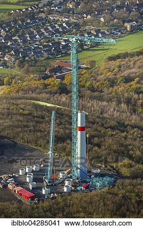 Construction of a wind power station on the Lohberg heap, Dinslaken, Ruhr district, North Rhine-Westphalia, Germany, Europe View Large Photo Image Stock Image - Construction of a wind power station on the Lohberg heap, Dinslaken, Ruhr district, North Rhine-Westphalia, Germany, Europe. Fotosearch
