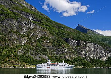 Cruise ship MS Astor in Geirangerfjord, Geiranger, Norway, Europe View Large Photo Image Stock Image - Cruise ship MS Astor in Geirangerfjord, Geiranger, Norway, Europe. Fotosearch