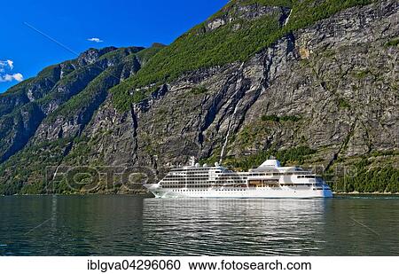 Cruise ship MS Sliver Whisper in Geirangerfjord in Geiranger, UNESCO World Heritage site, Norway, Europe View Large Photo Image Stock Image - Cruise ship MS Sliver Whisper in Geirangerfjord in Geiranger, UNESCO World Heritage site, Norway, Europe. Fotosearch