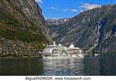 Cruise ship MS Sliver Whisper in Geirangerfjord in Geiranger, UNESCO World Heritage site, Norway, Europe View Large Photo Image Stock Photograph - Cruise ship MS Sliver Whisper in Geirangerfjord in Geiranger, UNESCO World Heritage site, Norway, Europe. Fotosearch