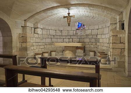 Crypt under the Church of St. Joseph, underneath cave dwelling of the Holy Family, Nazareth, Israel, Asia View Large Photo Image Stock Photo - Crypt under the Church of St. Joseph, underneath cave dwelling of the Holy Family, Nazareth, Israel, Asia. Fotosearch