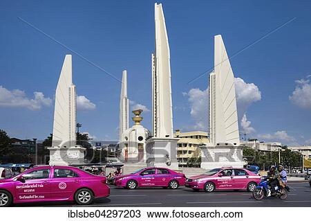 Democracy Monument, taxis on roundabout, Bangkok, Thailand, Asia View Large Photo Image Stock Image - Democracy Monument, taxis on roundabout, Bangkok, Thailand, Asia. Fotosearch